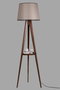 Opviq Lámpara de Pie Tripod de Madera Nogal con Estante